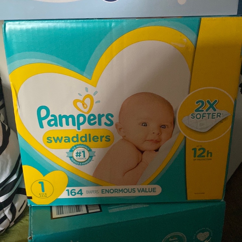 TWO ! BRAND NEW BOXES OF PAMPERS SIZE 1